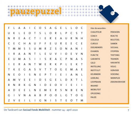 Pauzepuzzel Taxikrant 24